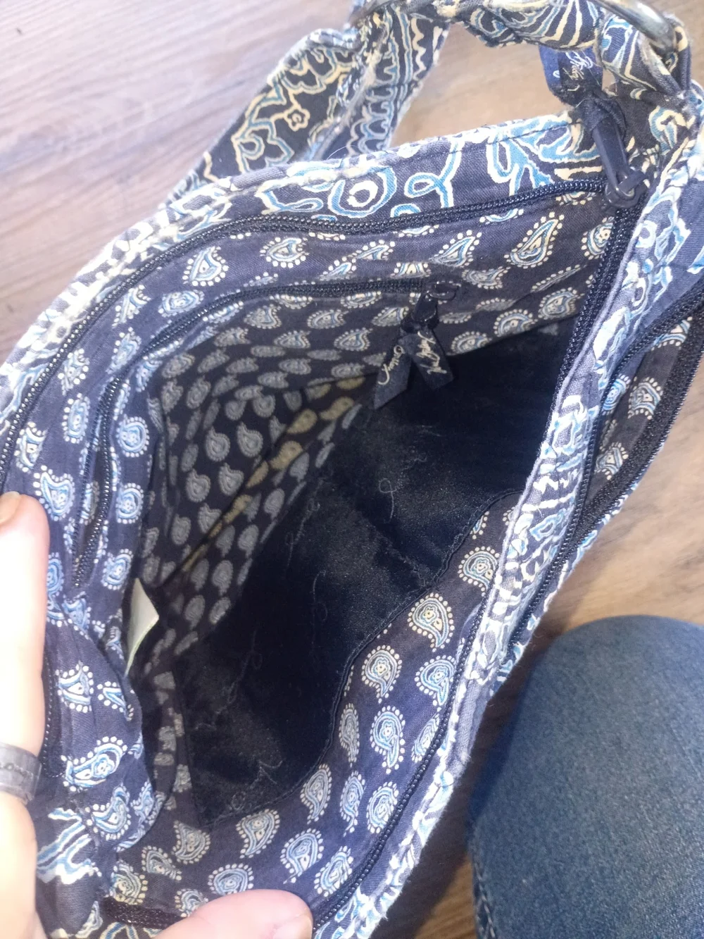 Vera Bradley Windsor Navy Paisley Quilted Crossbody Bag